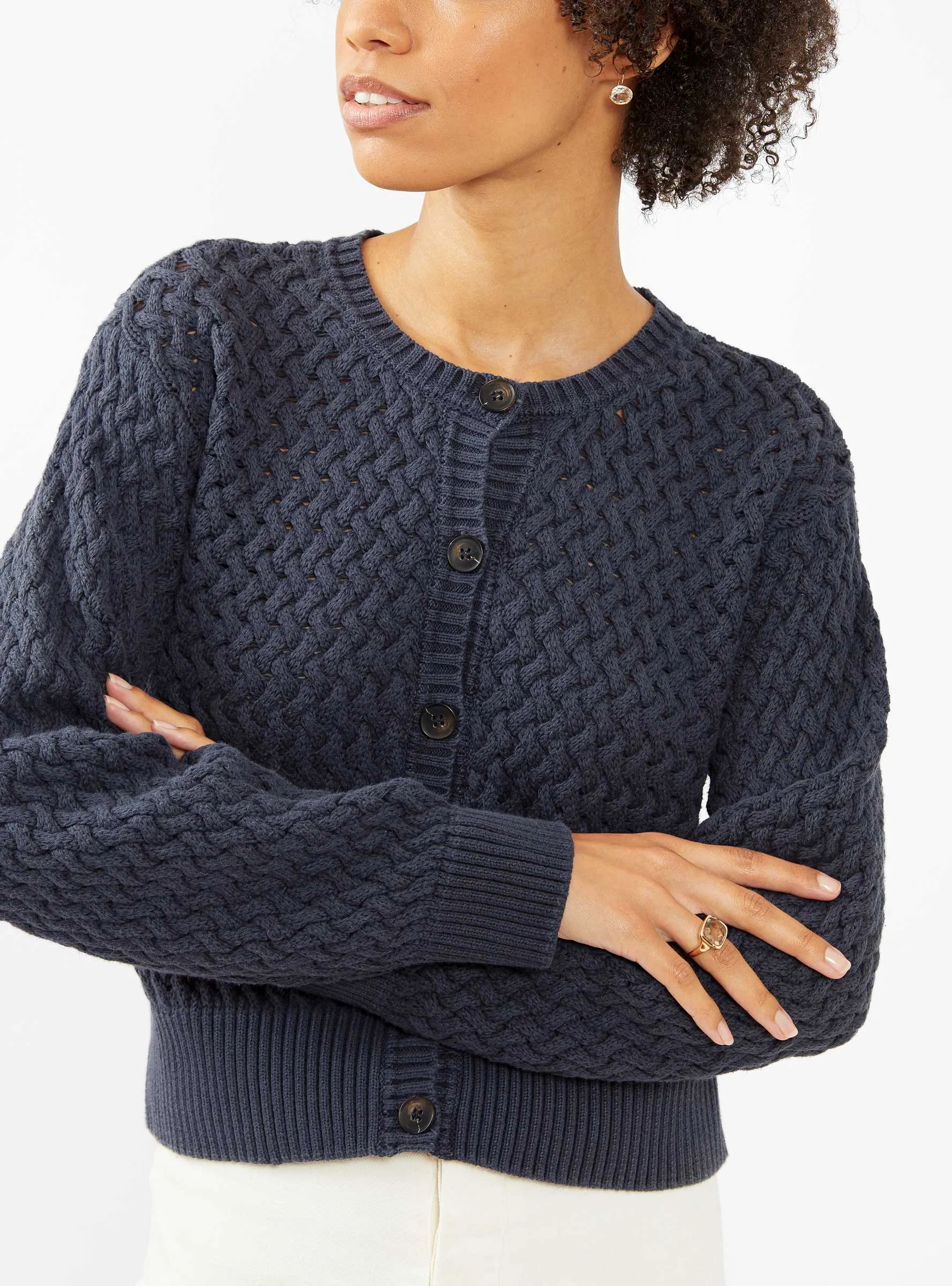 The Stable Natural Dyed Cardigan Logwood Navy