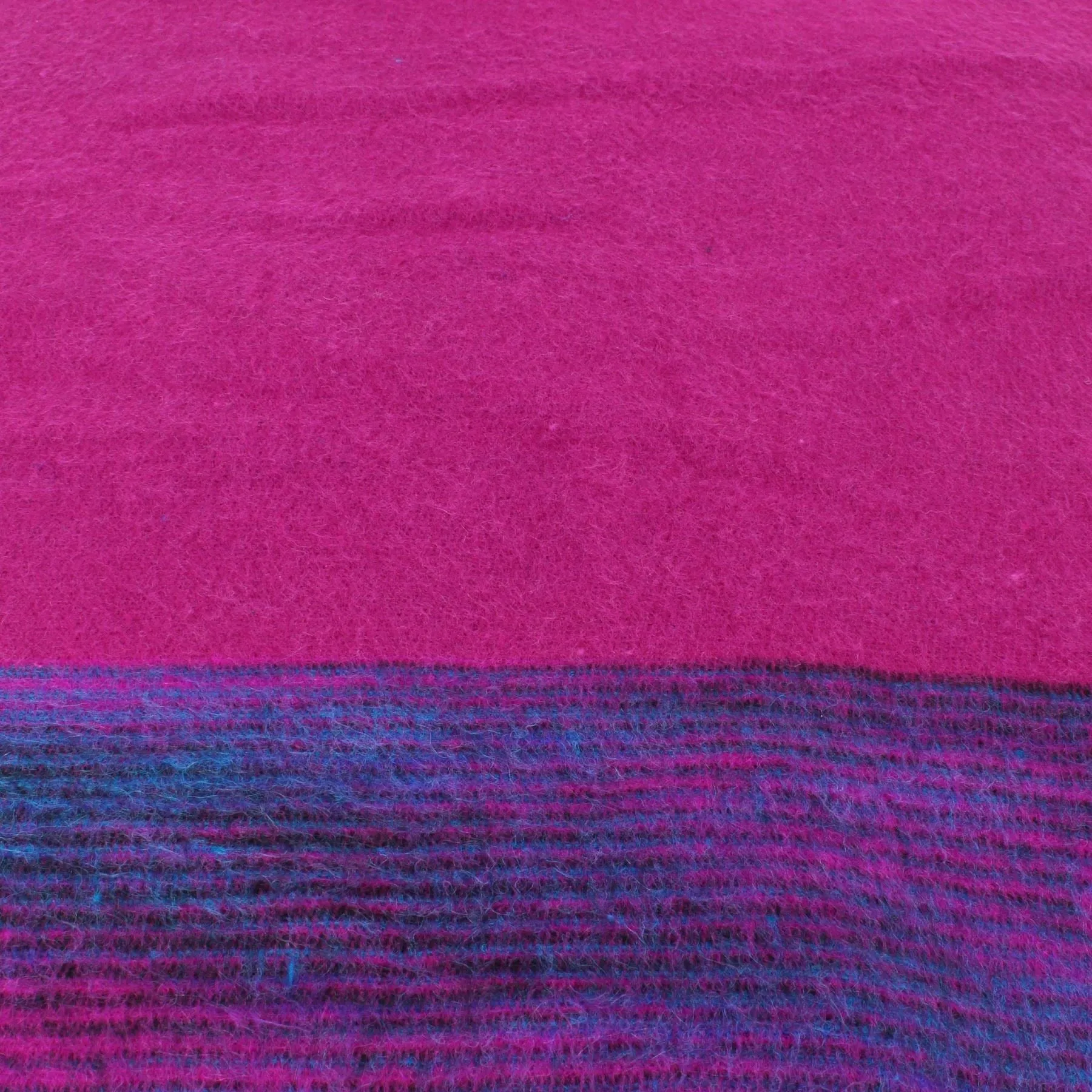 Tibetan Wool Blend Shawl Blanket - Pink with Purple Reverse