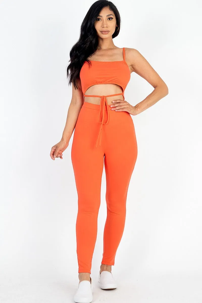 Tie Up Cut Out Jumpsuit