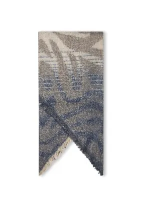 Tiger Print Navy Scarf