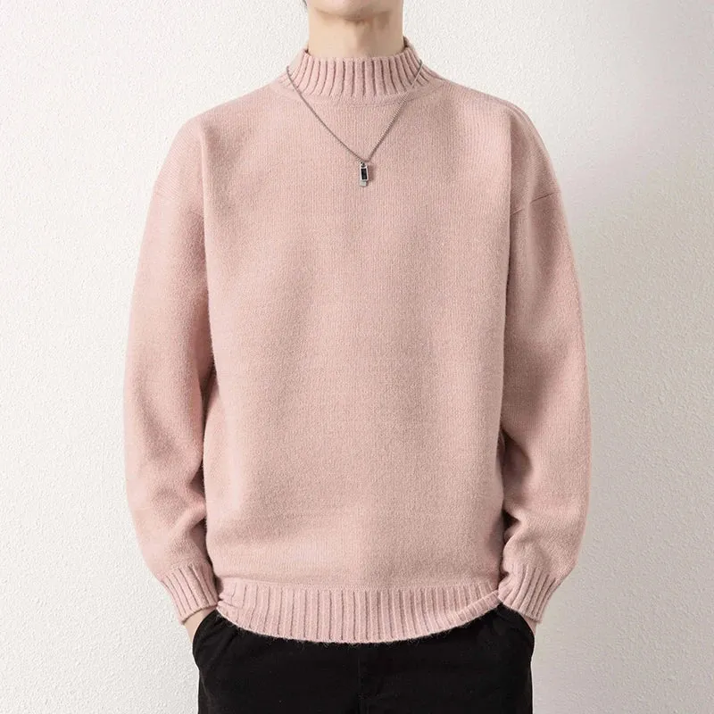 Toleet Y2K Street Style 2024 Men Winter Sweater Thick Warm Knitwear Man Classic Solid Pullovers Men Korean Style Casual Sweaters Fleeced Clothes