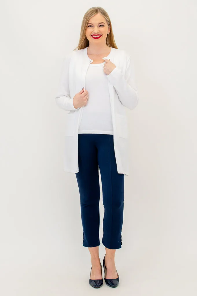 Tommy Cardigan, White, Cotton