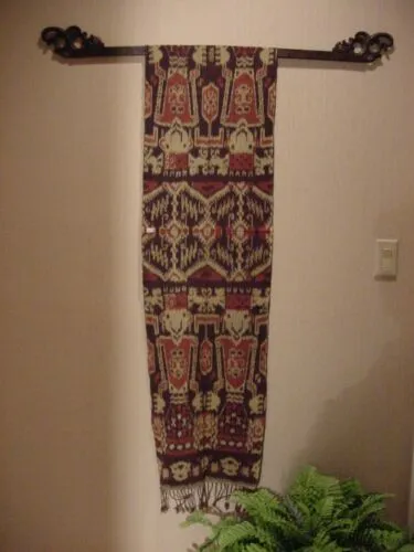 TORAJA UNIQUE GEOMETRIC MOTIF TABLE RUNNER WALL DECOR SCARF SHAWL IKAT 82"x 31"