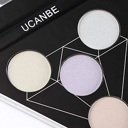 UCANBE Highlighter Palette Shimmer Illuminating Powder Makeup Satin Glow Kit