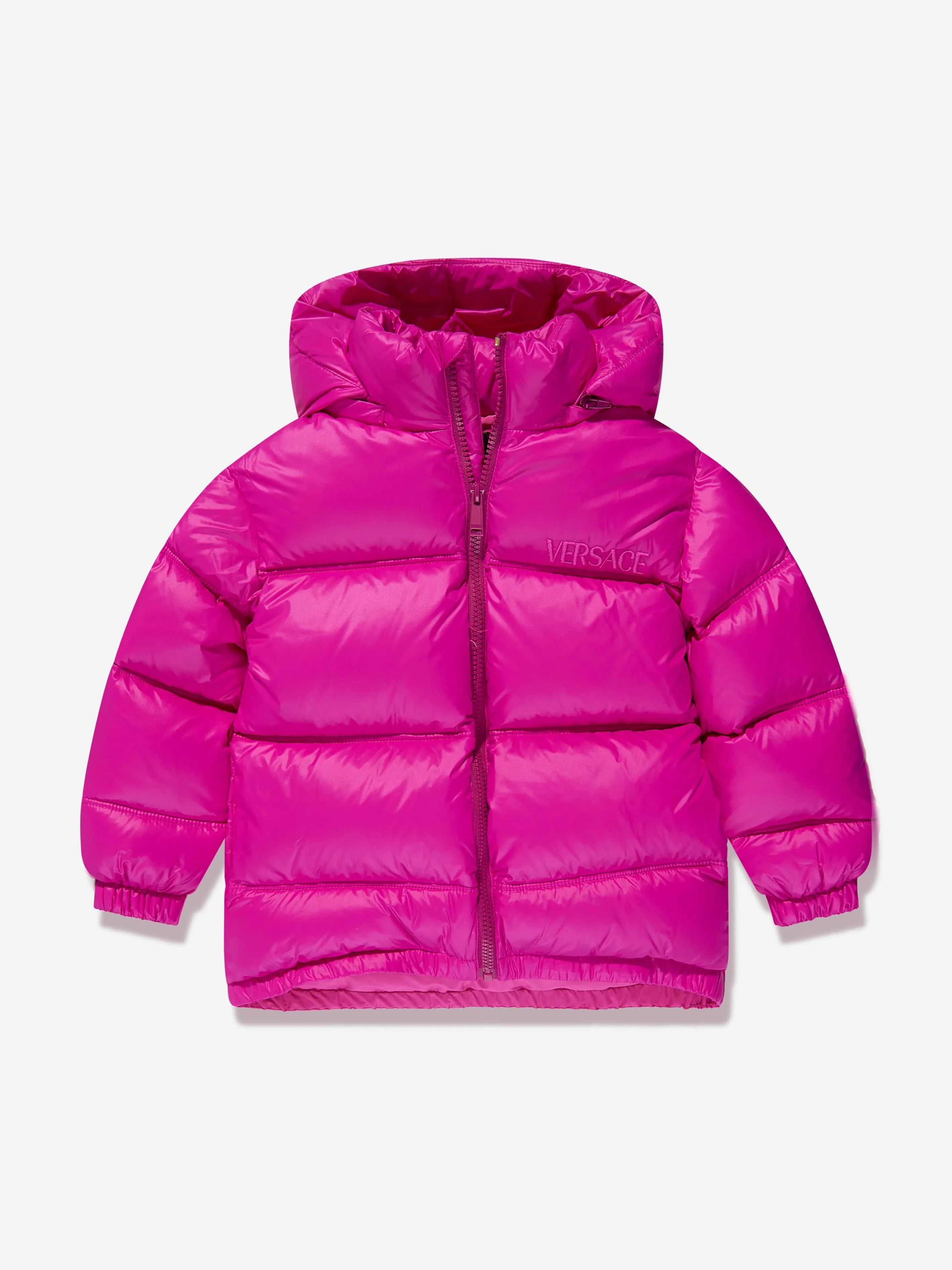 Versace Girls Down Padded Puffer Jacket in Pink