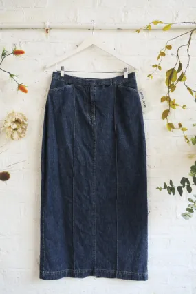 Vintage Denim Skirt -  Classic Panel Maxi - Size W31