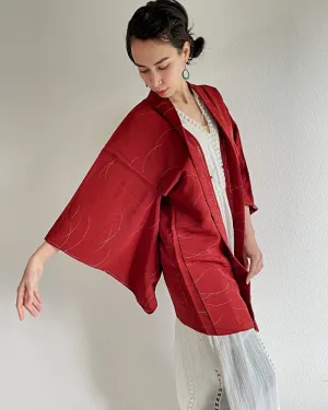 Walnut Red Haori Kimono Jacket