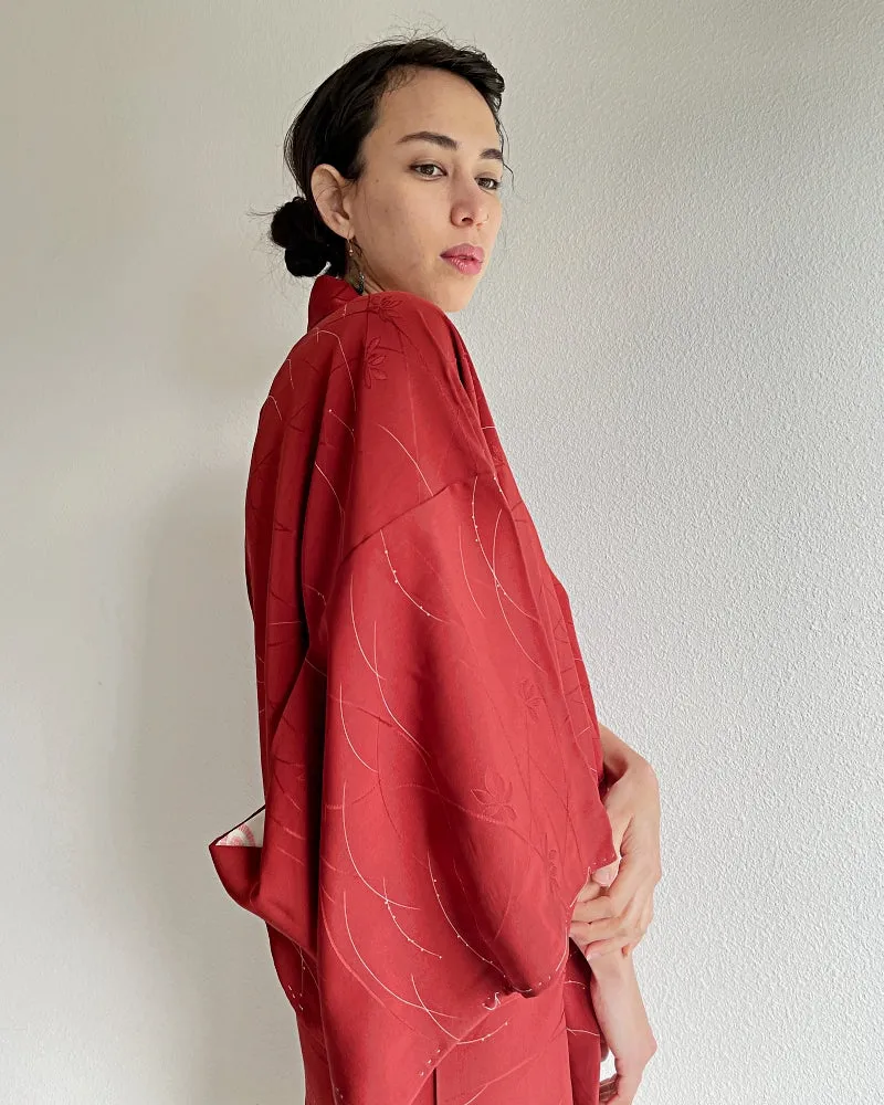 Walnut Red Haori Kimono Jacket