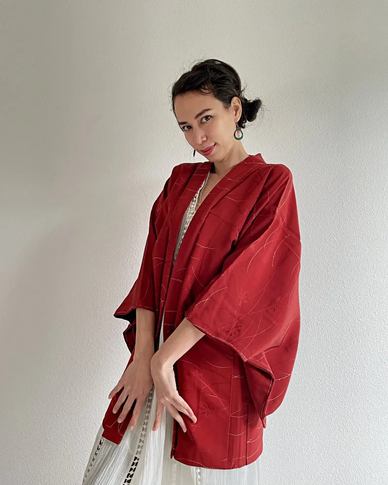 Walnut Red Haori Kimono Jacket