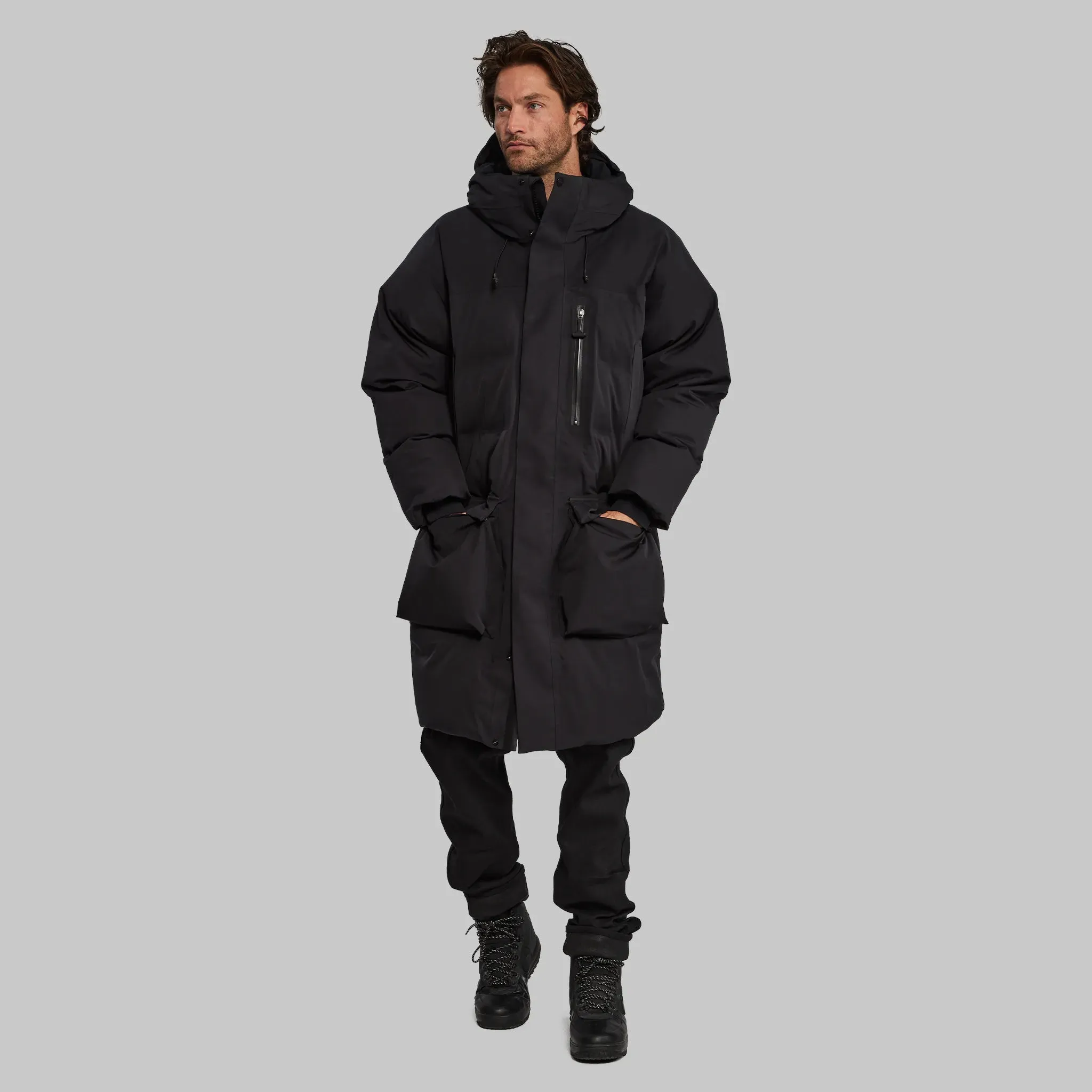 Waterfallproof Puffer. Long Black edition