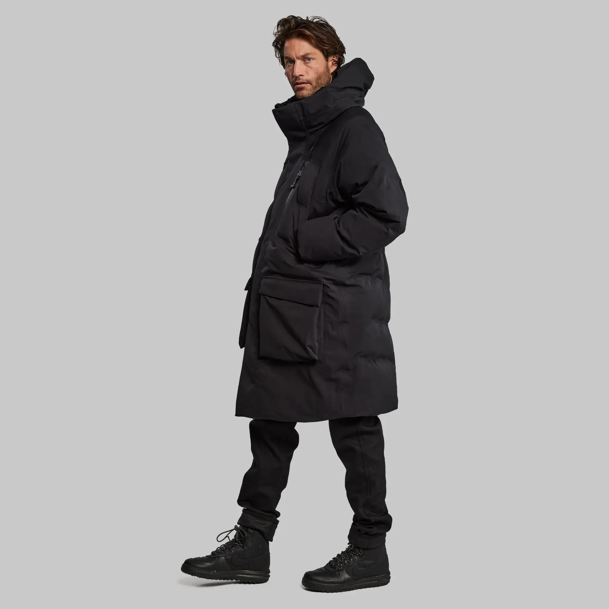 Waterfallproof Puffer. Long Black edition