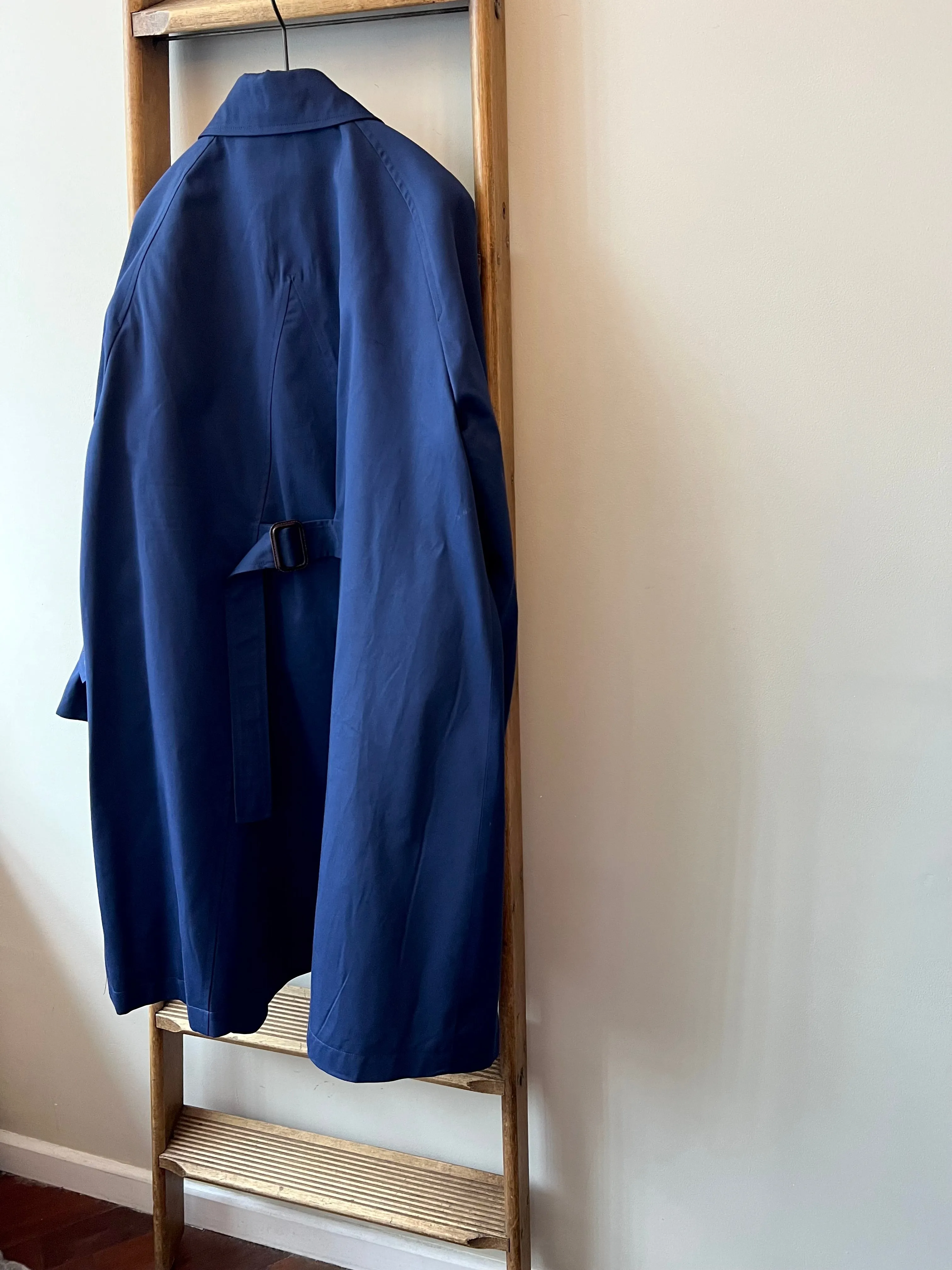 Wax Cotton Balmacaan Rain Coat
 / Navy