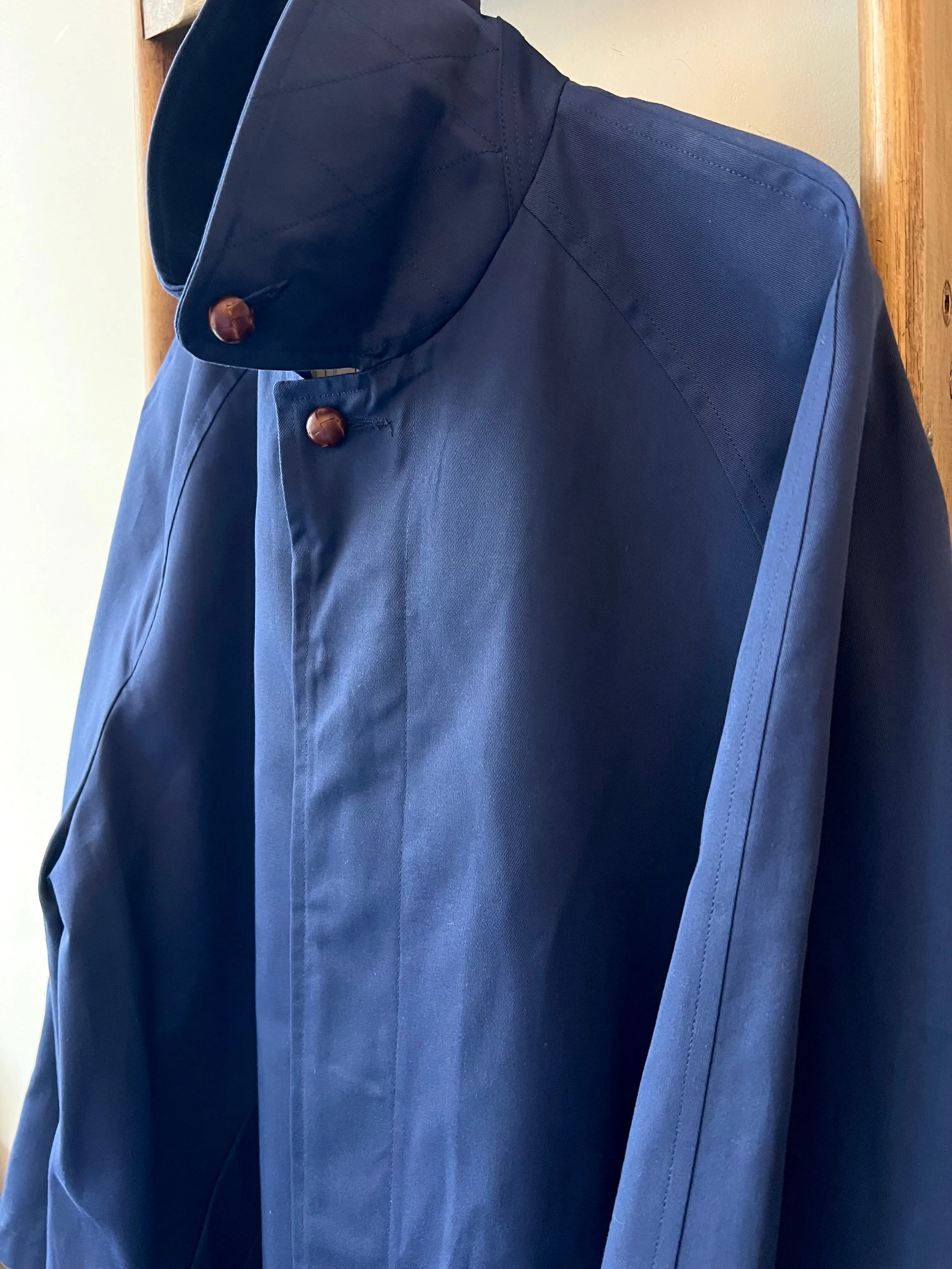 Wax Cotton Balmacaan Rain Coat
 / Navy