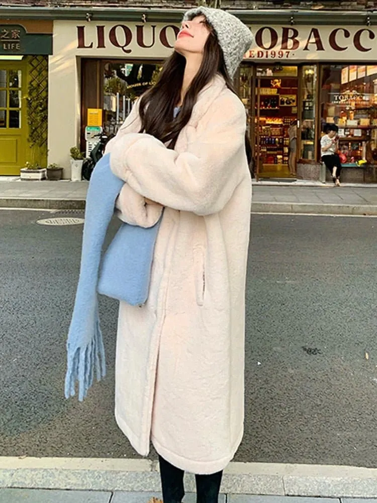 White Faux Fur Long Coat