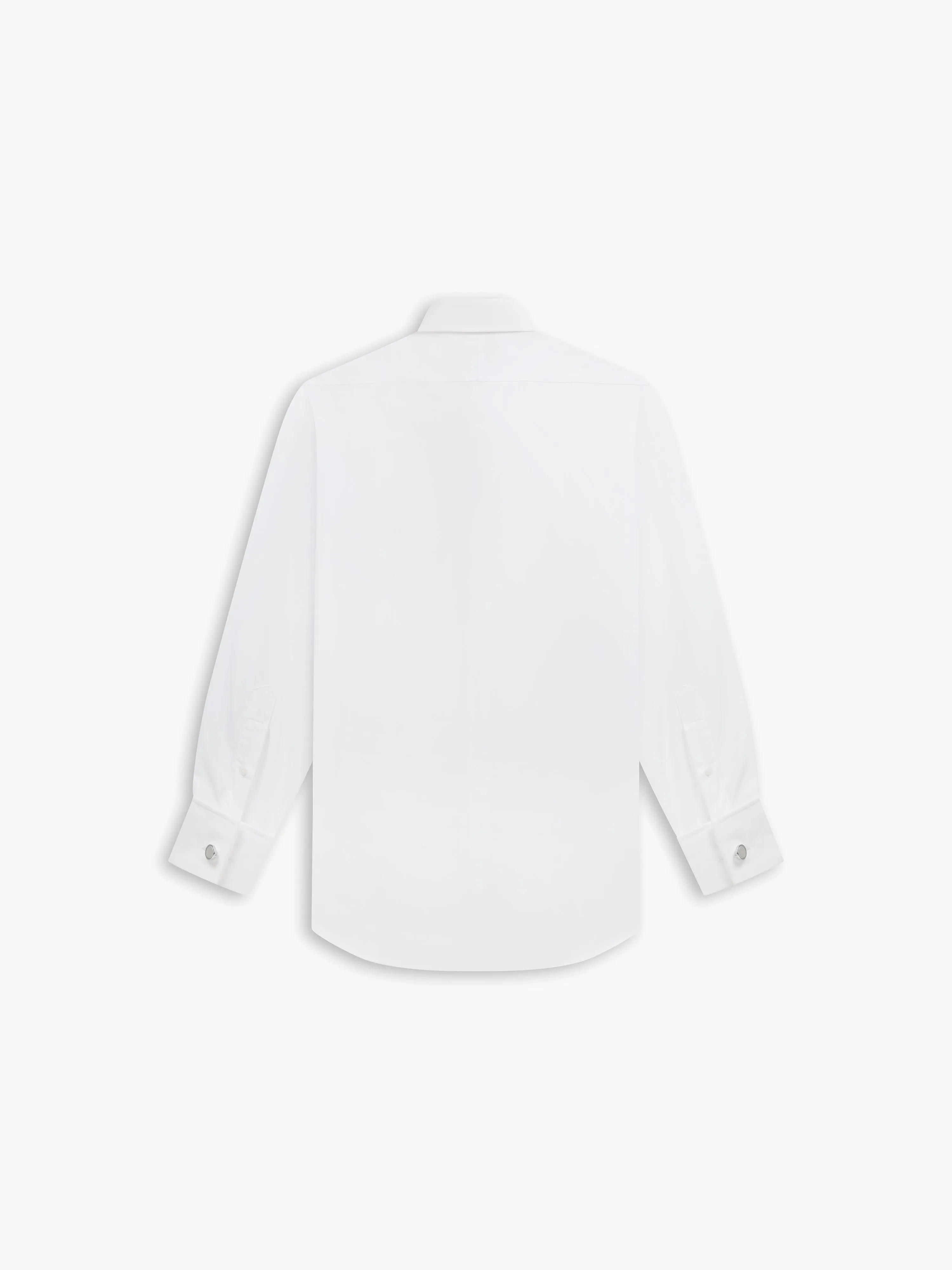 White Poplin Slim Fit Double Cuff Cutaway Collar Shirt