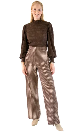 Wicker Patterned Trousers - Brown