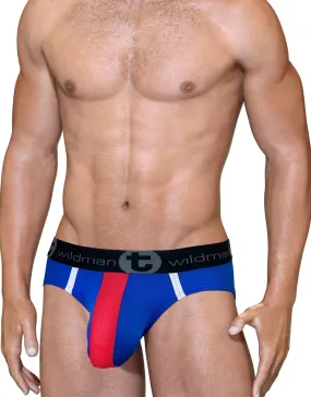 WildmanT BIG BOY POUCH MESH BRIEF ROYAL BLUE/RED/WHITE