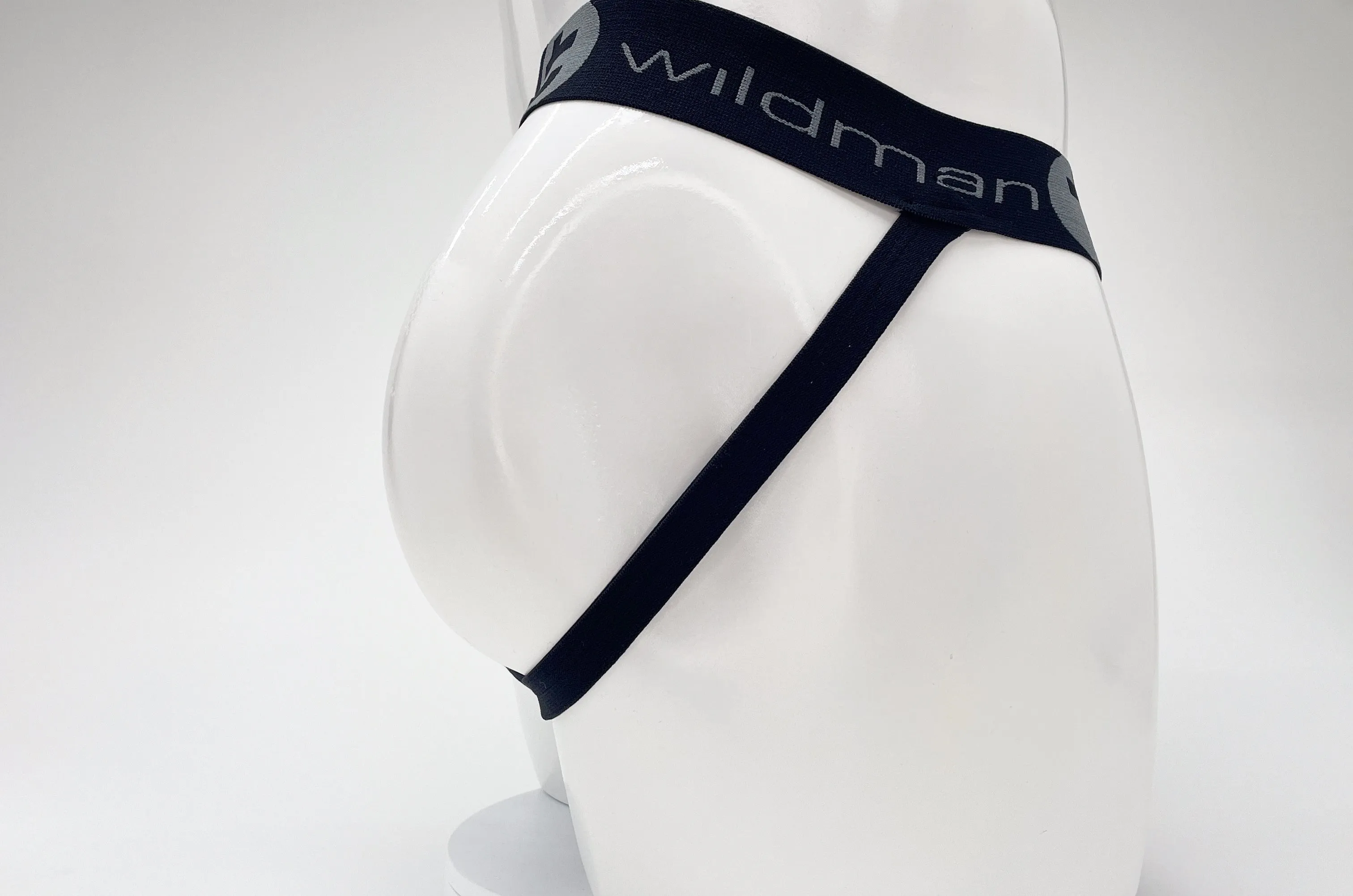 WildmanT Cotton Big Boy Pouch Stripe Jockstrap Black/Royal Blue