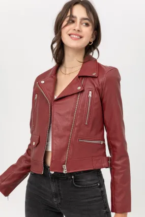 Wine Moto Jacket