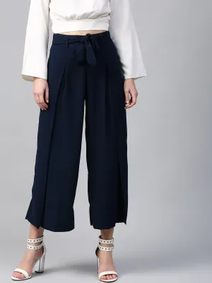 Women Navy Wrap Pants