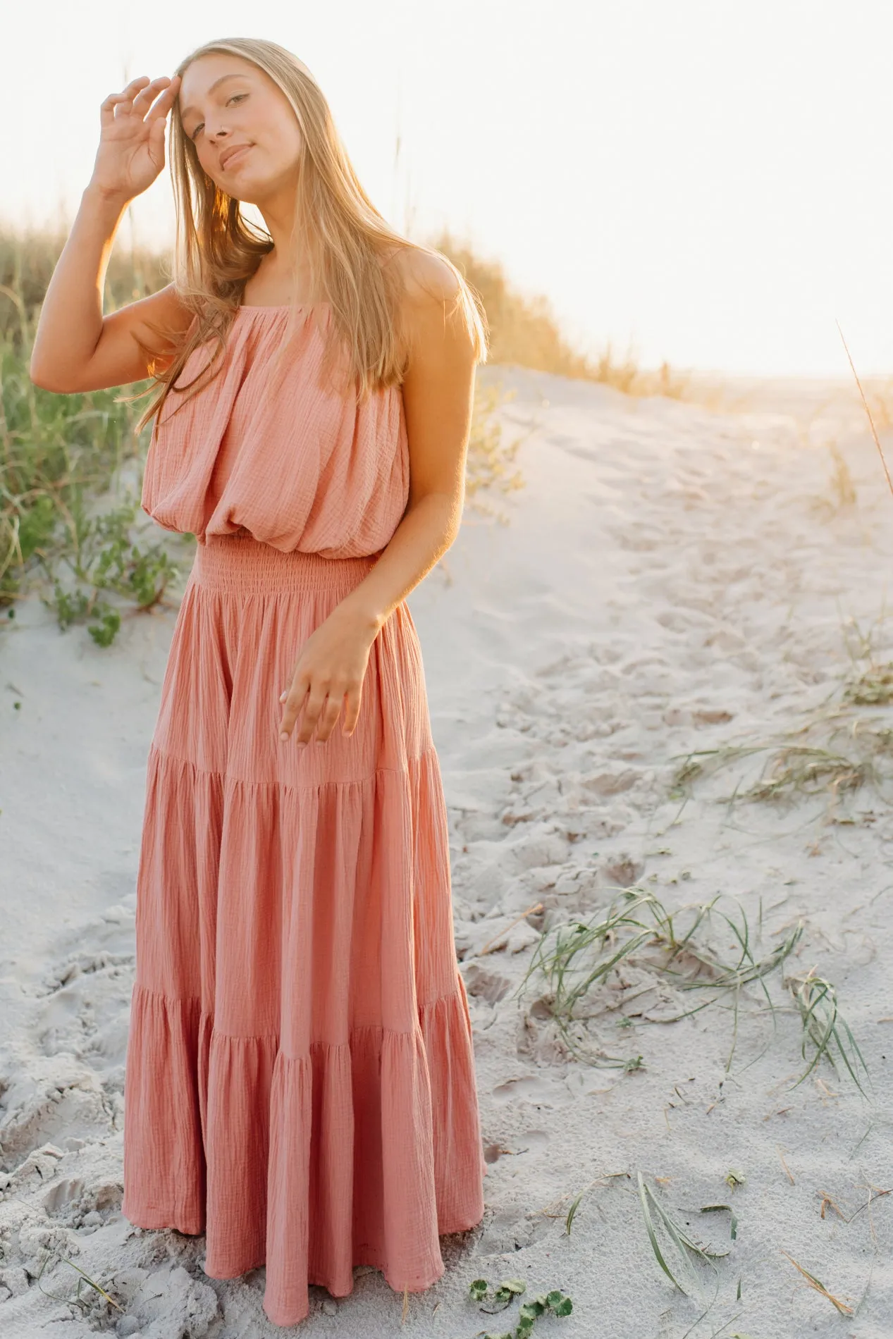 Women's Bella Maxi Skirt (deep coral muslin)