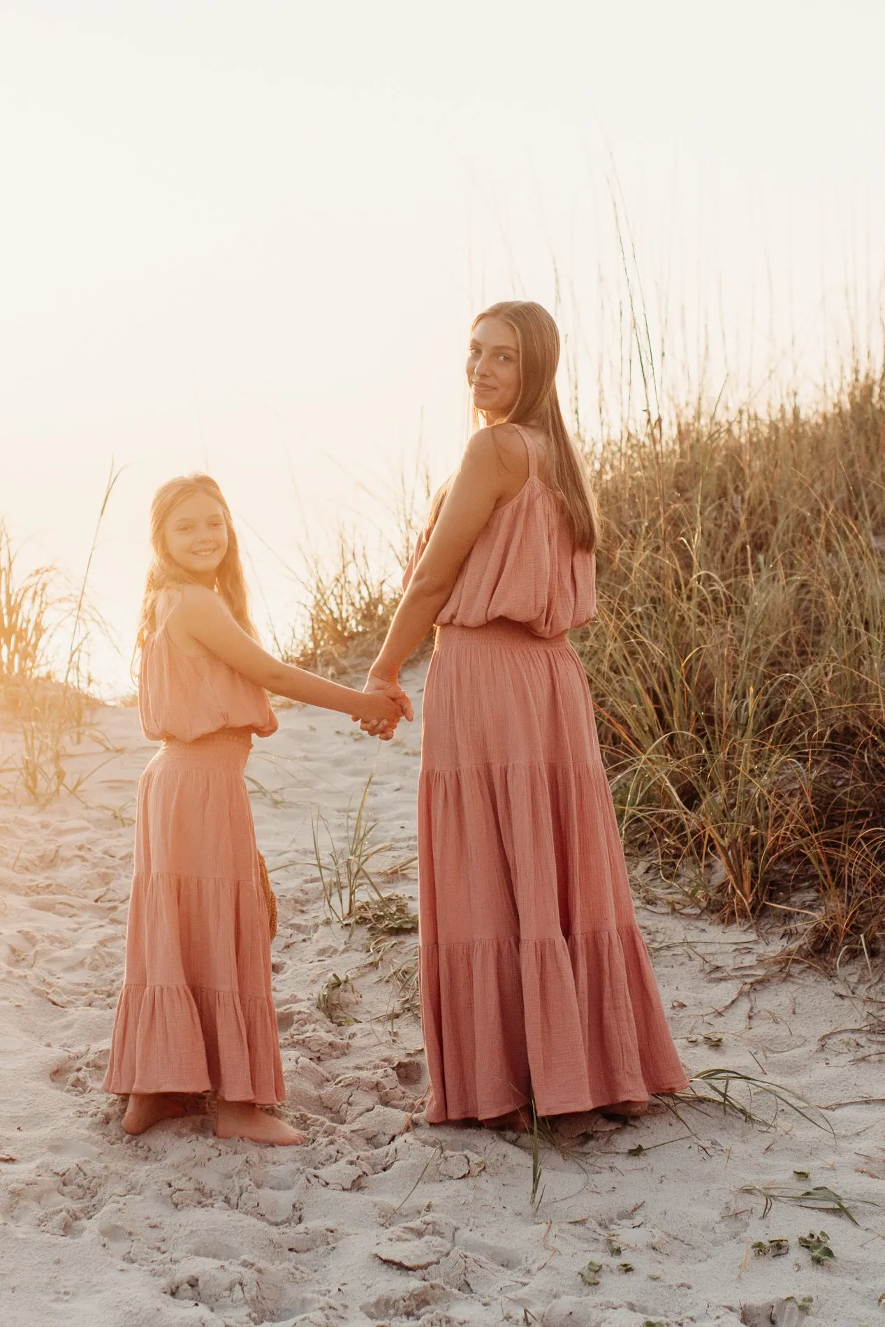 Women's Bella Maxi Skirt (deep coral muslin)