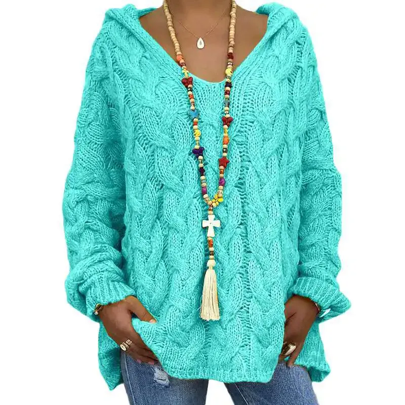 Women's Hooded Long Sleeve Sweater