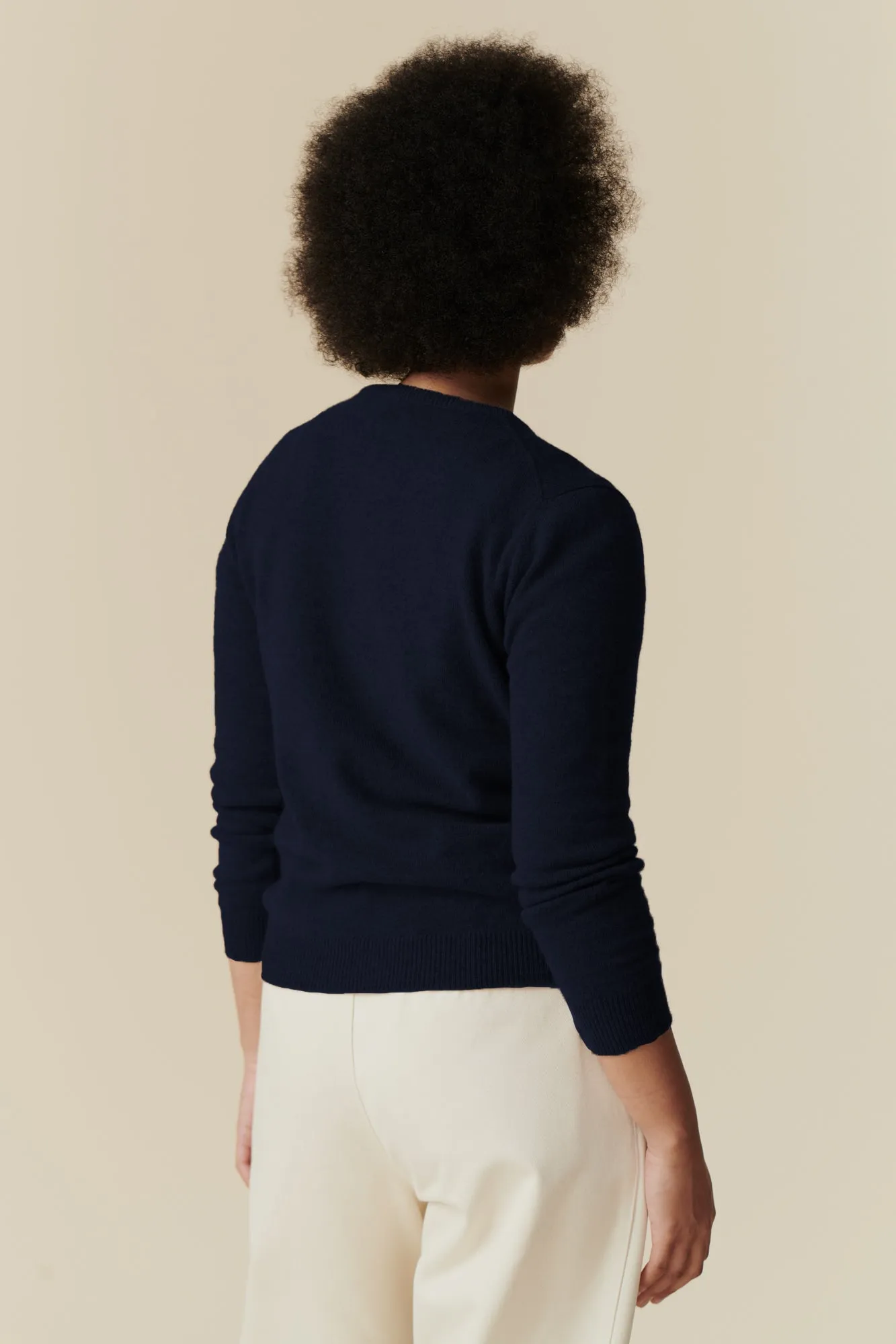 Women's Lambswool Crew Neck - Navy