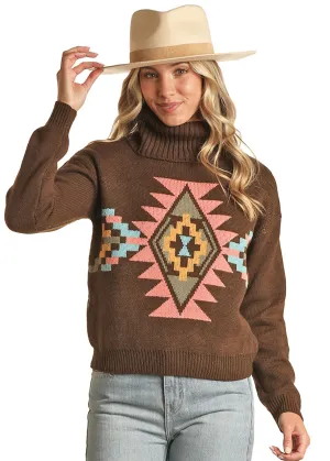 Women's Rock & Roll Aztec Sweater Turtleneck