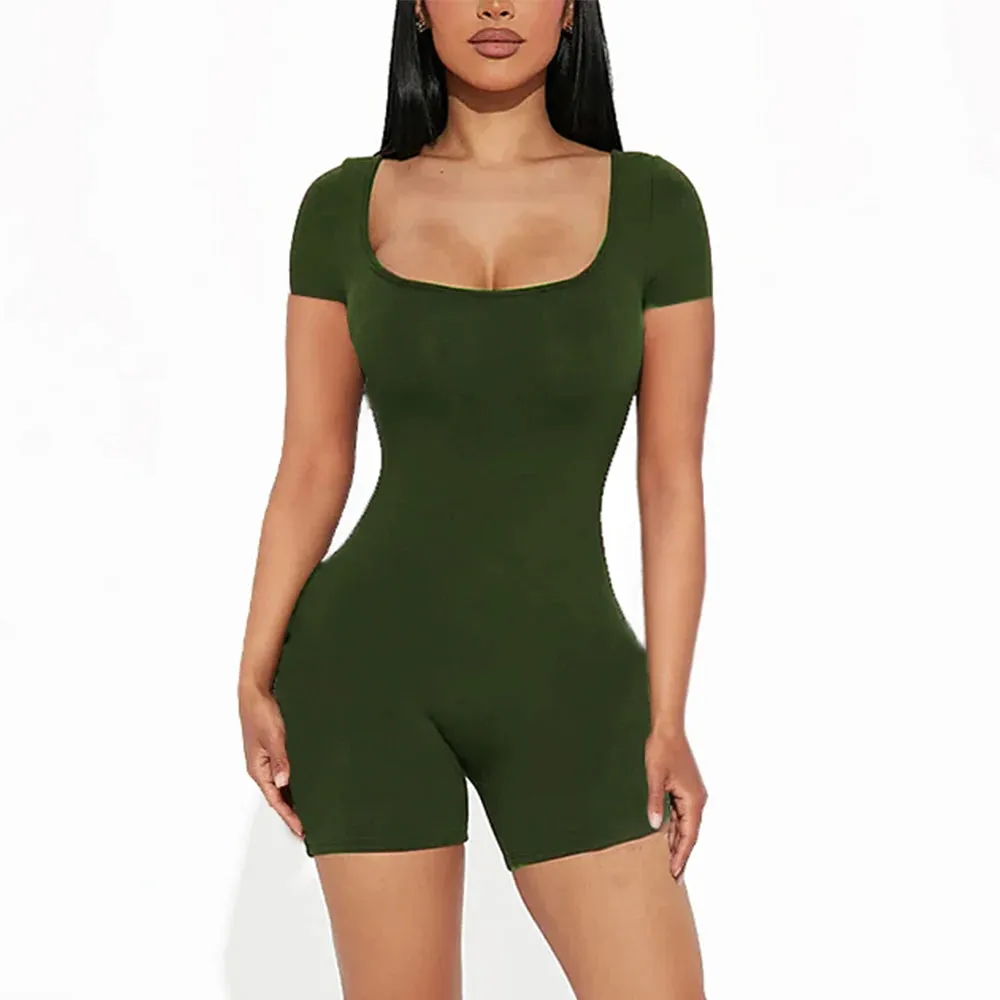 Women's Sexy Short Jumpsuit - High Waist, Skinny Fit, Hollow Out