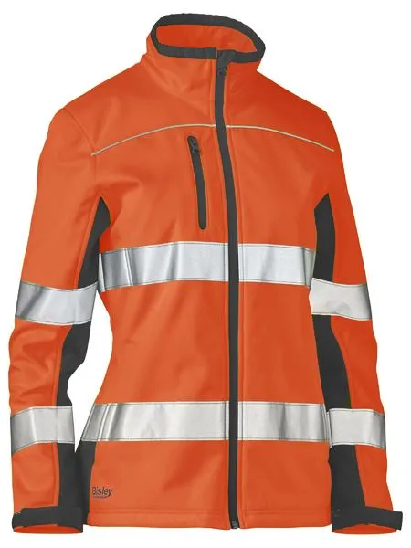 Women's Taped Two Tone Hi Vis Soft Shell Jacket - BJL6059T