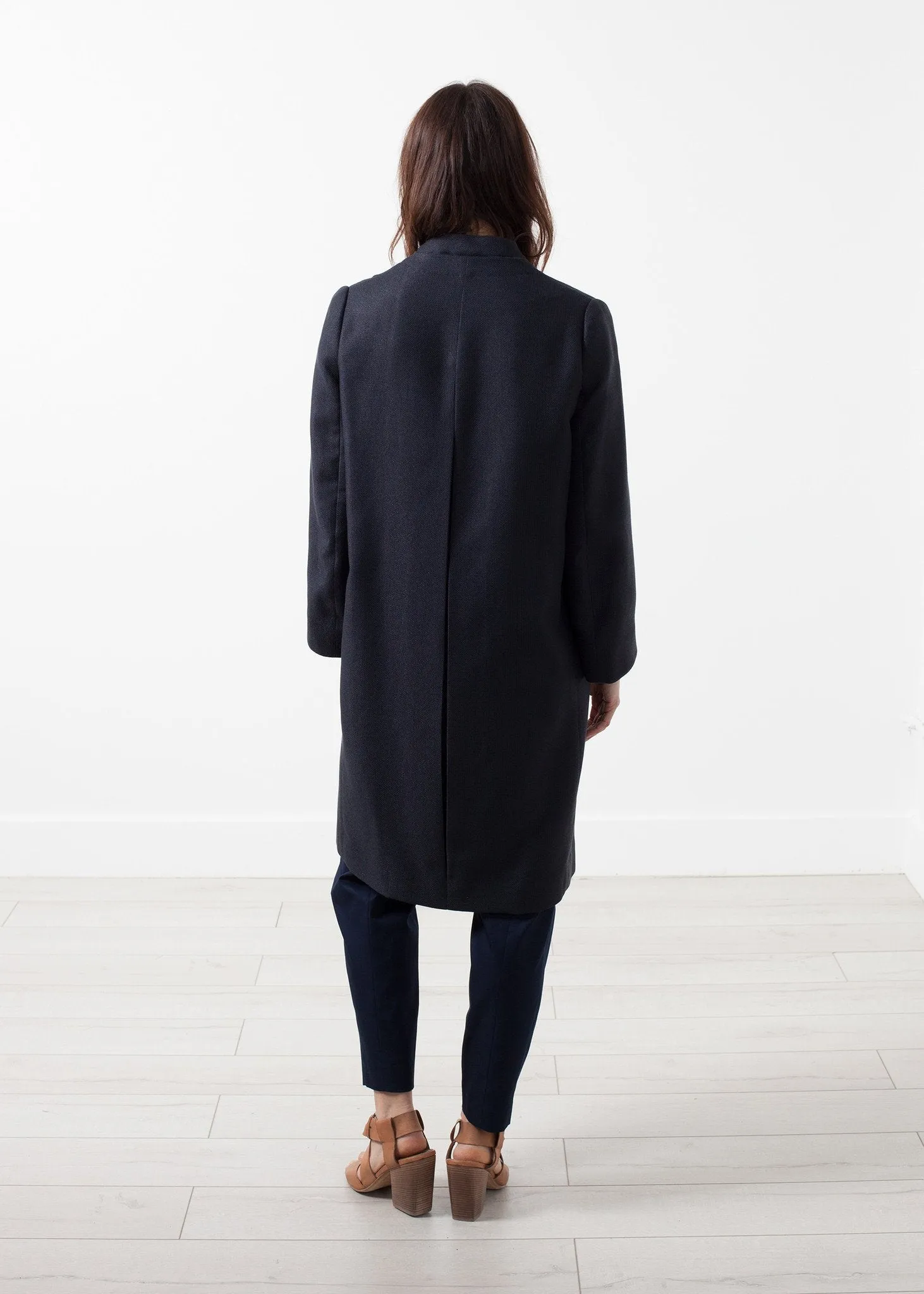 Woven Pleat Back Coat