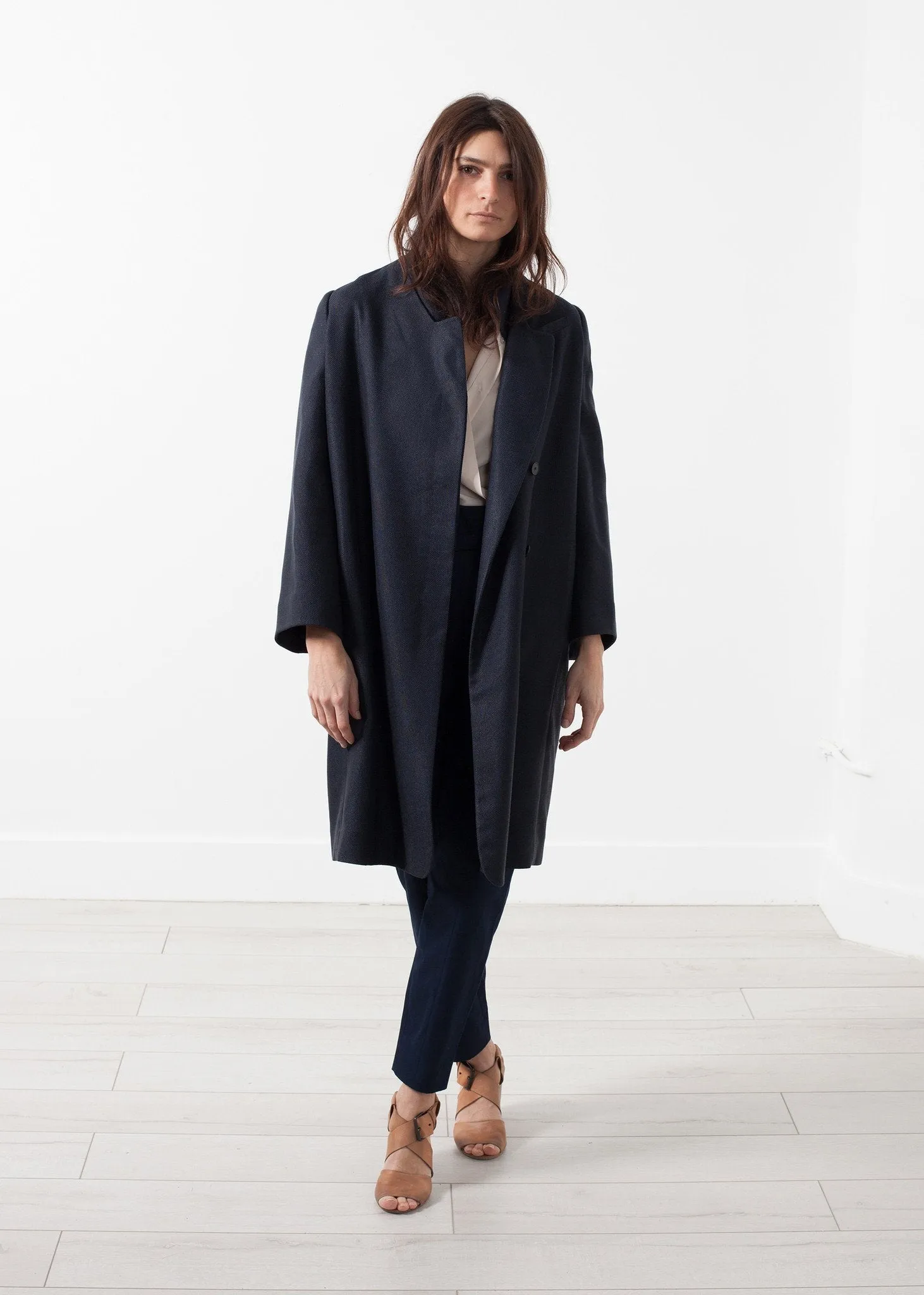 Woven Pleat Back Coat