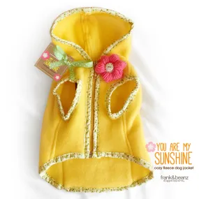 You Are My Sunshine Yellow Fleece Dog Hoodie