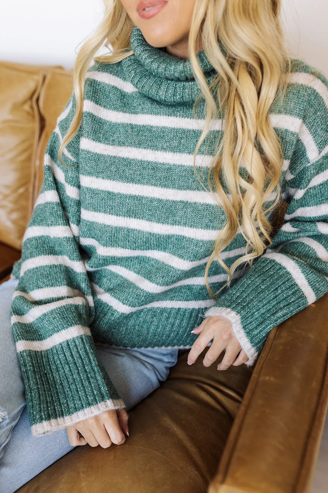 Z Supply Josephine Stripe Sweater - Palm Green